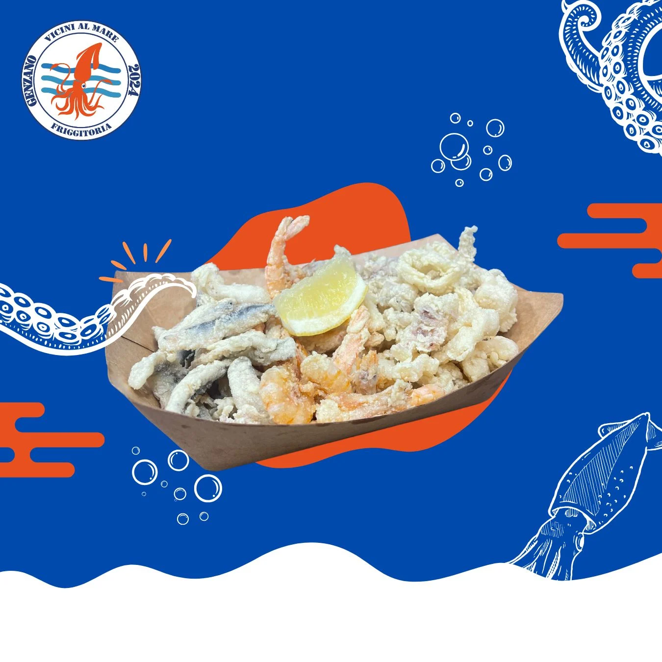 Cartoccio LARGE Gamberi, Calamari e Alici