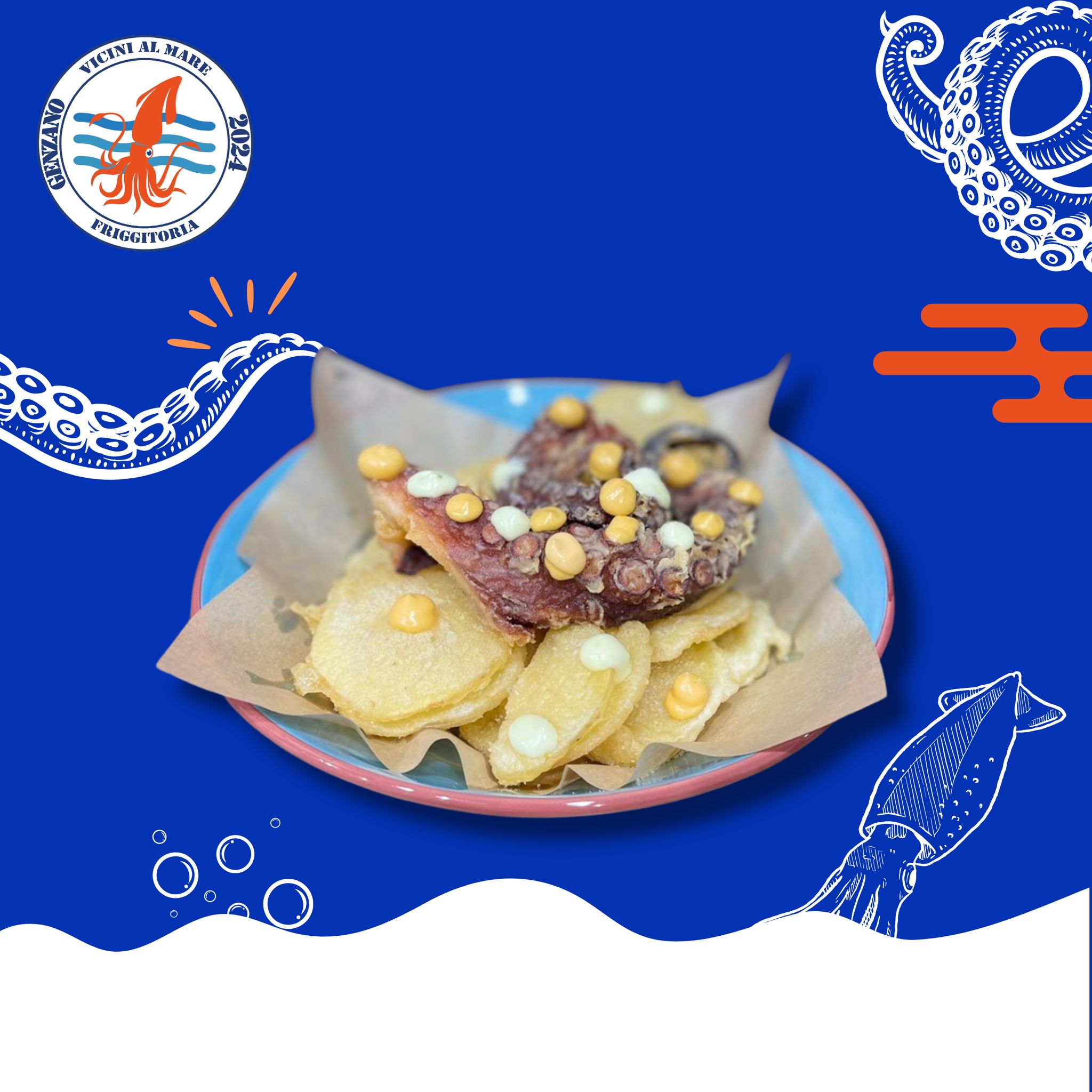POLPO FRITTO CON PATATE IN PASTELLA
